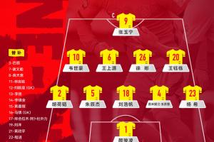 国足首发变动：胡荷韬换刘洋，吾米提江先发、谢文能替补