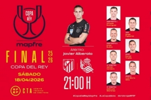 国王杯决赛马竞VS皇社裁判安排：哈维尔·阿韦洛亚执法