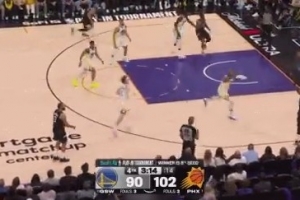 顾此失彼！奥尼尔底角命中大空位三分 太阳领先勇士15分