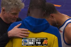 科尔：拥抱库追时我告诉他们 不知道接下来如何 但我爱死他们了