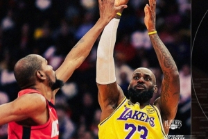 詹杜对决再现！湖人官推晒海报预热湖人vs火箭首轮系列赛